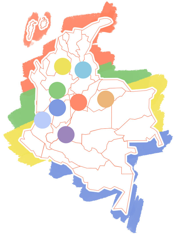 Manitos de colores que son parte del logo del Sistema